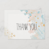 Blue Coral Abstract Bedankkaart (Voorkant / Achterkant)