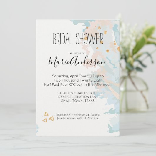 Blue Coral Abstract Kaart (Staand voorkant)