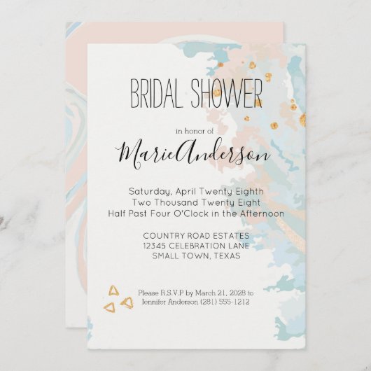 Blue Coral Abstract Kaart (Voorkant / Achterkant)