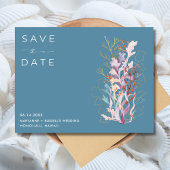 Blue Coral Beach Bruiloft Save the Date Aankondigingskaart