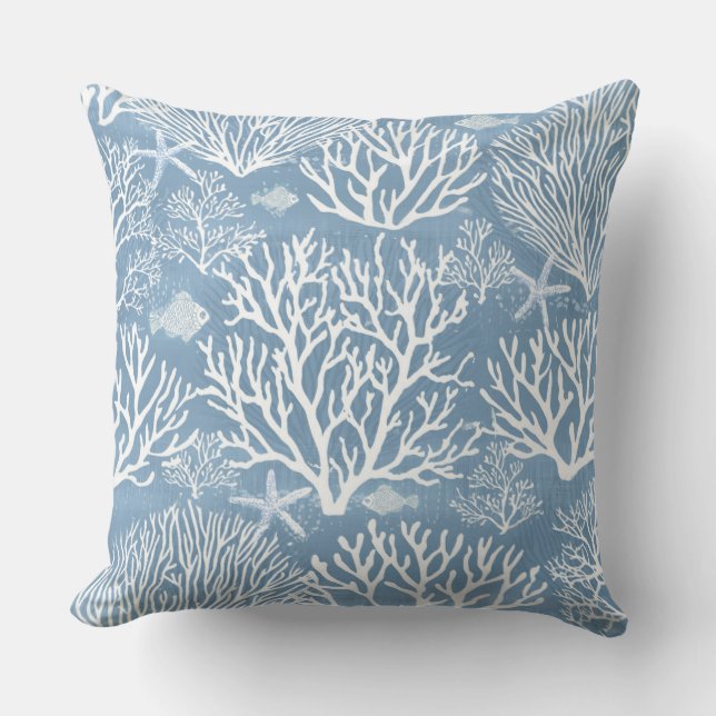 Blue Coral Decorative Pillow Kussen (Voorkant)