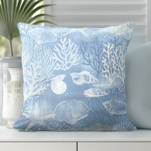 Blue Coral Decorative Pillow kuststijl Kussen