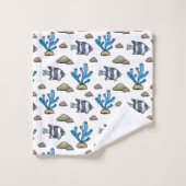 Blue Coral en Tropical Fish Zee badhanddoek set Bad Handdoek (Wasdoekje)