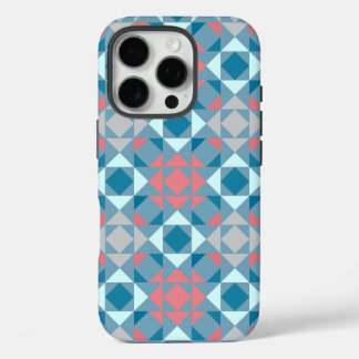 Blue Coral Geometrische vormen iPhone 16 Pro Hoesje
