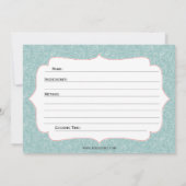 Blue coral Holiday Cookie-ruil voor recept Kaart (Achterkant)