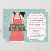 Blue coral Holiday Cookie-ruil voor recept Kaart (Voorkant / Achterkant)