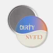 Blue Coral Ivory Clean Dirty Dishwasher Magnet (Voorkant / Achterkant)