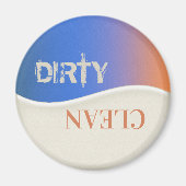 Blue Coral Ivory Clean Dirty Dishwasher Magnet (Voorkant)