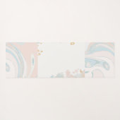 Blue Coral Marble Trendy Monogram Yoga Mat (Achterkant (horizontaal))