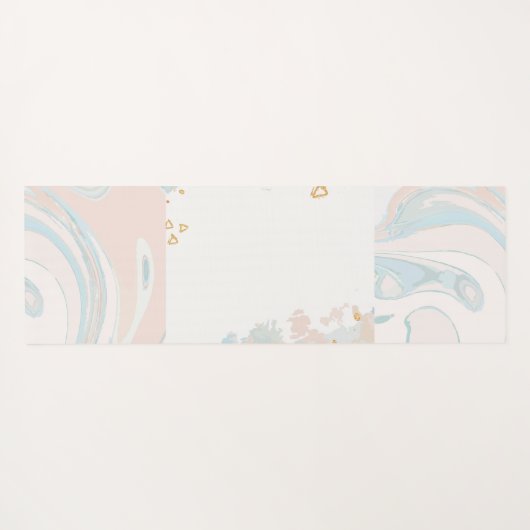 Blue Coral Marble Trendy Monogram Yoga Mat (Achterkant (horizontaal))