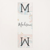 Blue Coral Marble Trendy Monogram Yoga Mat (Voorkant)