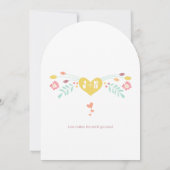 Blue Coral Mint Floral Typography Wedding Invites Kaart (Achterkant)