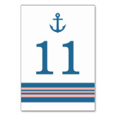 Blue Coral Nautical Anchor Table Kaart (Achterkant)