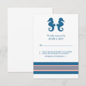 Blue Coral Nautical Seahorse Response Kaart (Voorkant / Achterkant)