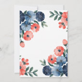 Blue & Coral Paint Boeket Brunch en Bubbly Kaart (Achterkant)