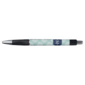 Blue Coral Reef Pattern Monogrammed Pen (Voorkant)