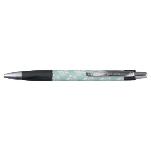 Blue Coral Reef Pattern Monogrammed Pen (Achterkant)