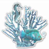 Blue Coral Reef Sticker (Voorkant)