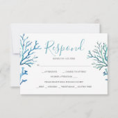 Blue Coral Reply RSVP-kaarten RSVP Kaartje (Voorkant)