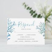 Blue Coral Reply RSVP-kaarten RSVP Kaartje (Staand voorkant)
