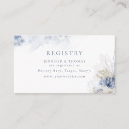 Blue coral & seashells beach Bridal Registry Informatiekaartje