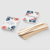 Blue & Coral Waterverf Boeket bruiloft Handwaaier (Niet-gemonteerd)