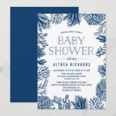 Blue Corals Lijst Summer Baby Shoed Uitnodiging (Voorkant / Achterkant)