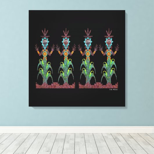 Blue Corn Canvas Afdruk (Insitu (Houten vloer))