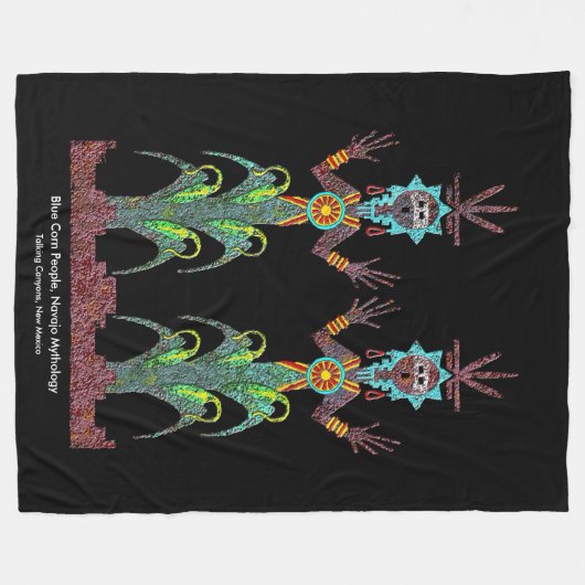 Blue Corn People, Navajo Mythology Fleece Deken (Voorkant (Horizontaal))