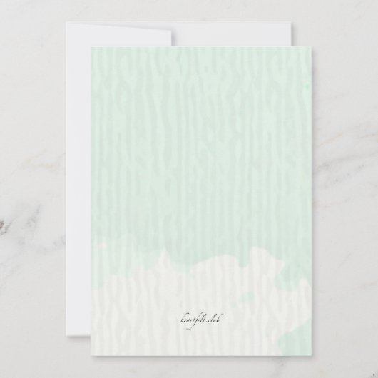 Blue Corner Floral Invitation Kaart (Achterkant)