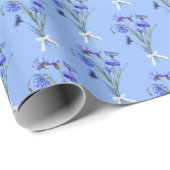 Blue Cornflower Bouquets Cadeaupapier (Rol Hoek)