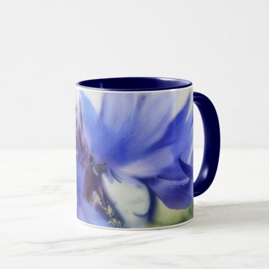 Blue Cornflower Flower Art Mok Cup (Voorkant rechts)