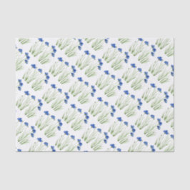 Blue Cornflower Flowers waterverf chic Pattern Tissuepapier