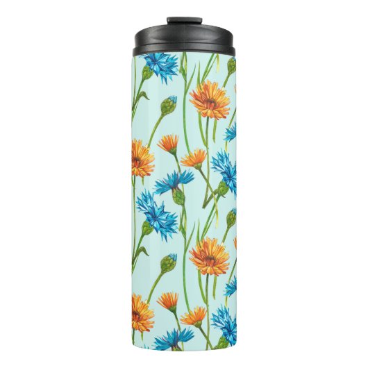 Blue Cornflower Herb of bachelor button flower bou Thermosbeker (Voorkant)