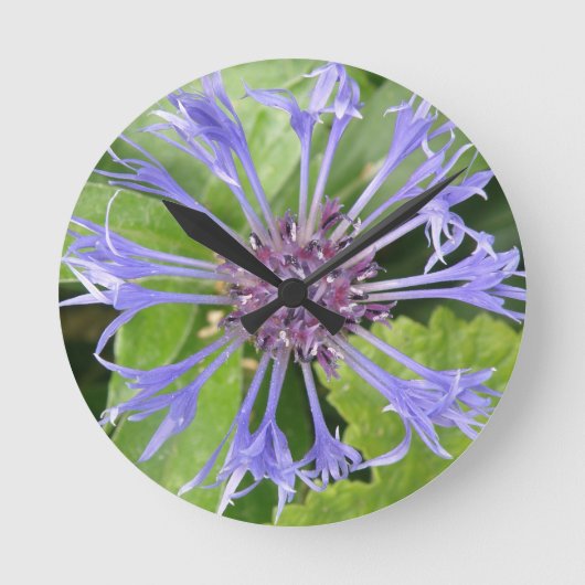 Blue Cornflower Ronde Klok (Voorkant)
