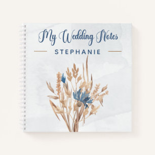 Blue Cornflower & Wheat Field Bride-laptop Notitieboek