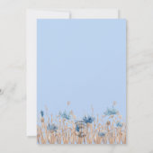 Blue Cornflower & Wheat Field Wedding Invitation Kaart (Achterkant)