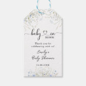 Blue Cornflower Wildflower Baby shower Dank u Cadeaulabel (Voorkant)