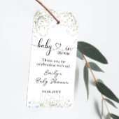 Blue Cornflower Wildflower Baby shower Dank u Cadeaulabel