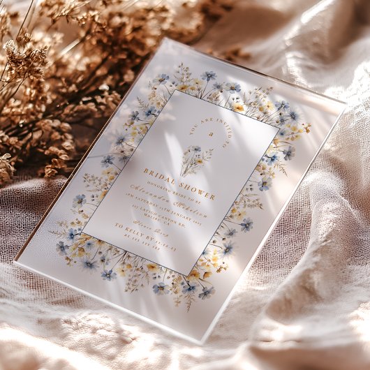 Blue Cornflower Wildflower Vrijgezellenfeest Acryl Uitnodigingen