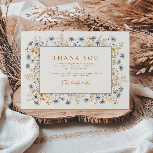 Blue Cornflower Wildflower Vrijgezellenfeest Bedankkaart