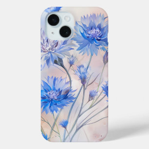 Blue Cornflowers Waterverf telefoonhoesje iPhone 15 Case