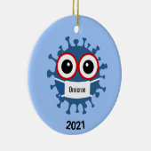 Blue Coronavirus Covid-19 Omicron Variant Ornament (Rechts)