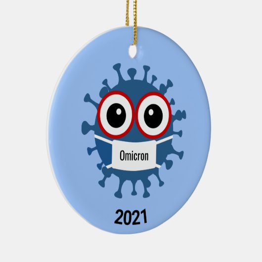 Blue Coronavirus Covid-19 Omicron Variant Ornament (Rechts)