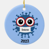 Blue Coronavirus Covid-19 Omicron Variant Ornament (Achterkant)