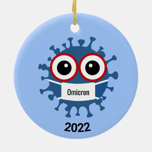 Blue Coronavirus Covid-19 Omicron Variant Ornament (Achterkant)