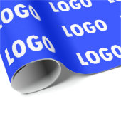 Blue Corporate and Business Logo Branded Cadeaupapier (Rol Hoek)