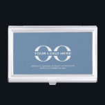 Blue Corporate Company Logo Branded Visitekaarthouder<br><div class="desc">Houd uw visitekaartjes georganiseerd en gemakkelijk toegankelijk met dit stijlvolle visitekaartje van het merk logo. Het hoesje is voorzien van een gedempt blauw en rookt wit kleurenpalet en geeft aan de voorkant de logo van uw bedrijf duidelijk weer. Dit hoesje is vervaardigd uit materialen van hoge kwaliteit en biedt een...</div>