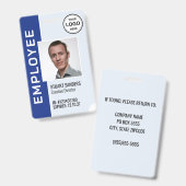 Blue Corporate Logo Medewerker Fotobadge Badge (Voor- en achterkant)