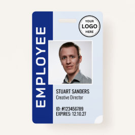 Blue Corporate Logo Medewerker Fotobadge Badge